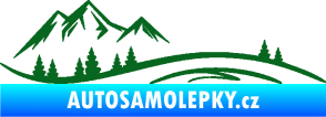 Samolepka Krajina hory 036 levá tmavě zelená