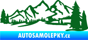 Samolepka Krajina hory 038 pravá tmavě zelená