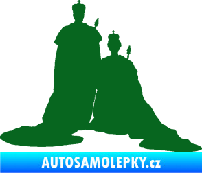 Samolepka Král a královna  tmavě zelená