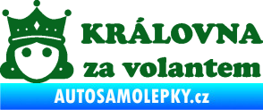 Samolepka Královna za volantem nápis tmavě zelená