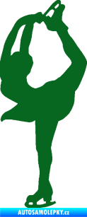 Samolepka Krasobruslení 003 levá krasobruslařka tmavě zelená