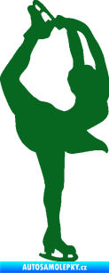 Samolepka Krasobruslení 003 pravá krasobruslařka tmavě zelená