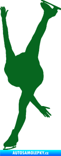 Samolepka Krasobruslení 005 levá krasobruslařka tmavě zelená