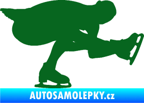 Samolepka Krasobruslení 007 pravá krasobruslařka tmavě zelená