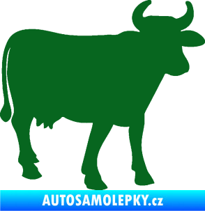 Samolepka Kráva 002 pravá tmavě zelená