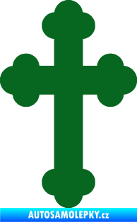 Samolepka Křesťanský kříž 001 tmavě zelená