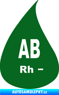 Samolepka Krevní skupina AB Rh- kapka tmavě zelená
