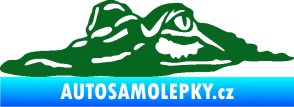 Samolepka Krokodýl 003 levá hlava na hladině tmavě zelená