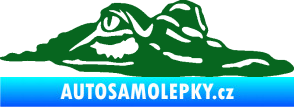 Samolepka Krokodýl 003 pravá hlava na hladině tmavě zelená