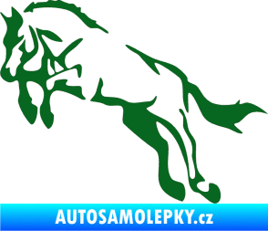 Samolepka Kůň 025 levá skok tmavě zelená