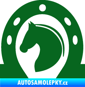 Samolepka Kůň 034 levá podkova tmavě zelená