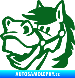 Samolepka Kůň 041 levá veselý tmavě zelená