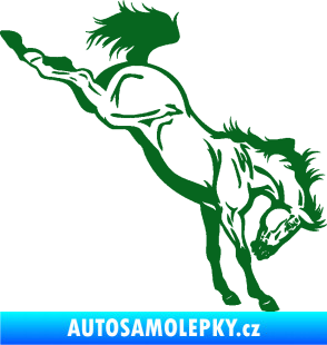 Samolepka Kůň 052 pravá vykopává zadní nohy tmavě zelená