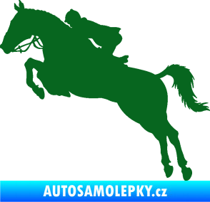 Samolepka Kůň 076 levá parkur tmavě zelená