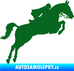 Samolepka Kůň 076 pravá parkur tmavě zelená