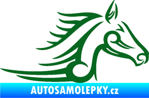Samolepka Kůň 081 pravá hlava tattoo tmavě zelená