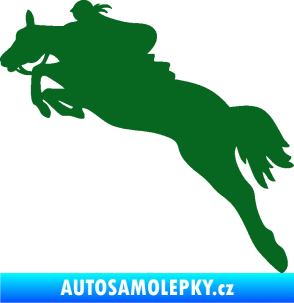 Samolepka Kůň 084 levá s jezdkyní tmavě zelená