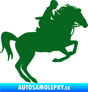 Samolepka Kůň 091 pravá skok tmavě zelená