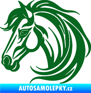 Samolepka Kůň 103 levá hlava tmavě zelená