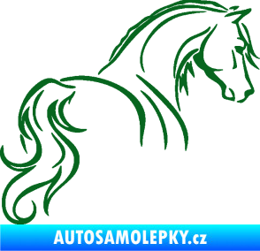 Samolepka Kůň 104 pravá tmavě zelená
