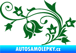 Samolepka Květina dekor 002 levá tmavě zelená