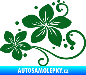 Samolepka Květina dekor 035 levá tmavě zelená