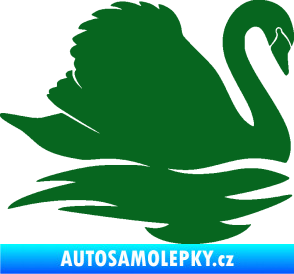 Samolepka Labuť 003 pravá tmavě zelená