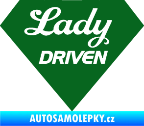 Samolepka Lady driven diamant tmavě zelená