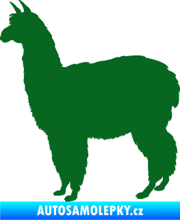 Samolepka Lama 002 levá alpaka tmavě zelená