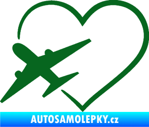 Samolepka Láska k létání 001 levá tmavě zelená