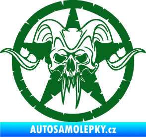Samolepka Lebka 039 levá army hvězda tmavě zelená
