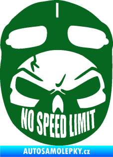 Samolepka Lebka 043 motorkář tmavě zelená