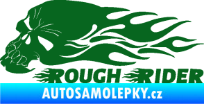 Samolepka Lebka 051 levá rough rider tmavě zelená