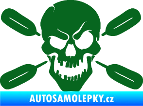 Samolepka Lebka 053 levá s pádly tmavě zelená
