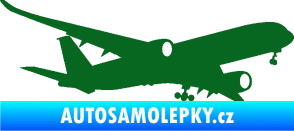 Samolepka Letadlo 017 pravá Airbus A 350 tmavě zelená