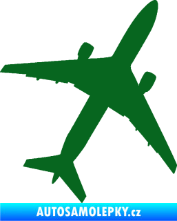 Samolepka Letadlo 018 pravá tmavě zelená