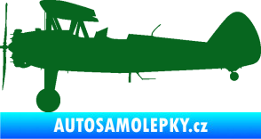 Samolepka Letadlo 020 levá Boeing Stearman model 75 biplane tmavě zelená