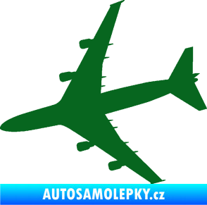 Samolepka letadlo 023 levá Jumbo Jet tmavě zelená