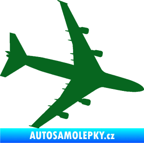 Samolepka letadlo 023 pravá Jumbo Jet tmavě zelená