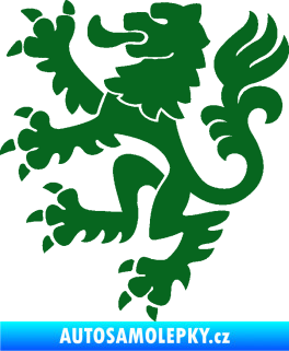 Samolepka Lev heraldika 001 levá Český lev tmavě zelená