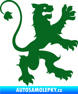 Samolepka Lev heraldika 002 pravá tmavě zelená