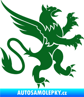 Samolepka Lev heraldika 003 pravá tmavě zelená