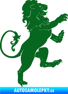 Samolepka Lev heraldika 004 pravá tmavě zelená