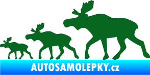 Samolepka Losí rodinka levá tmavě zelená