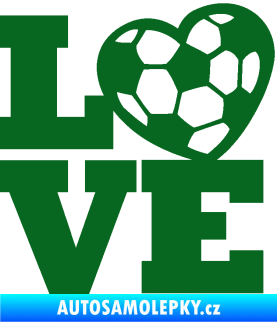 Samolepka Love fotbal tmavě zelená
