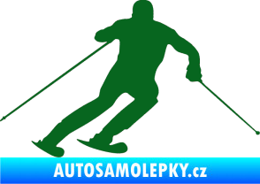 Samolepka Lyžař 003 pravá tmavě zelená