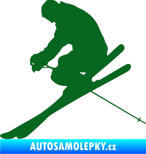 Samolepka Lyžař 005 levá tmavě zelená