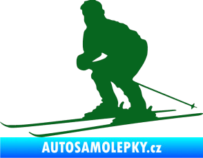 Samolepka Lyžař 009 levá tmavě zelená