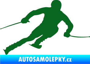 Samolepka Lyžař 012 pravá tmavě zelená