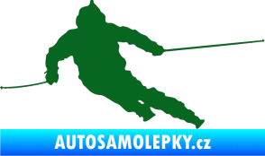 Samolepka Lyžař 015 levá tmavě zelená